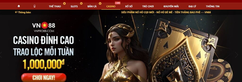 VN88 – Sân chơi Baccarat trực tuyến quen thuộc của bet thủ Việt